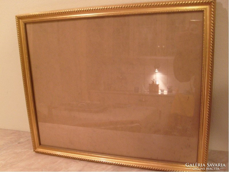 Antique painting-mirror photo handicraft gilded glass frame 53.5 X 44 cm