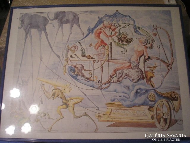 N3 Salvador Dali ritka 88 x 60 cm plexi védős kép ritkasága ajándékozhatóan eladó