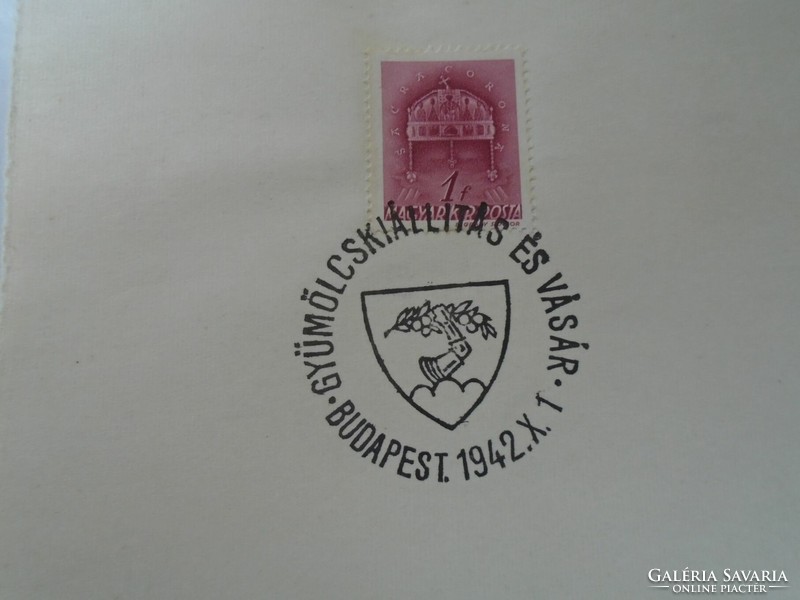 D192469   Alkalmi bélyegzés  Gyümölcskiállítás és vásár  Budapest 1942