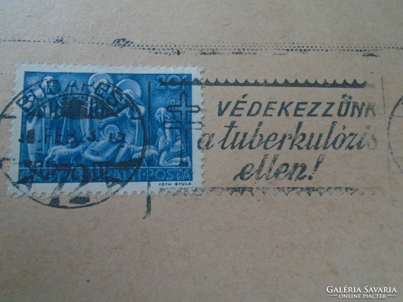 D192442   Alkalmi bélyegzés - Védekezzünk a tuberkulózis ellen - Tábori Postai Levelezőlapon