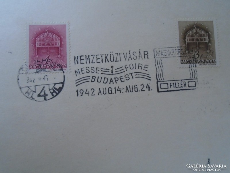 D192455  Alkalmi bélyegzés  Nemzetközi Vásár Budapest  1942