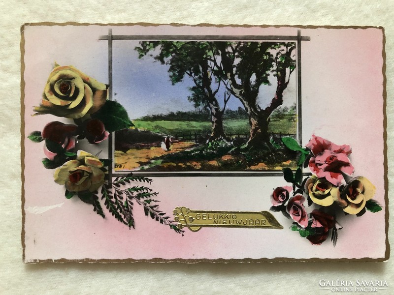 Antique, old colored postcard -2.