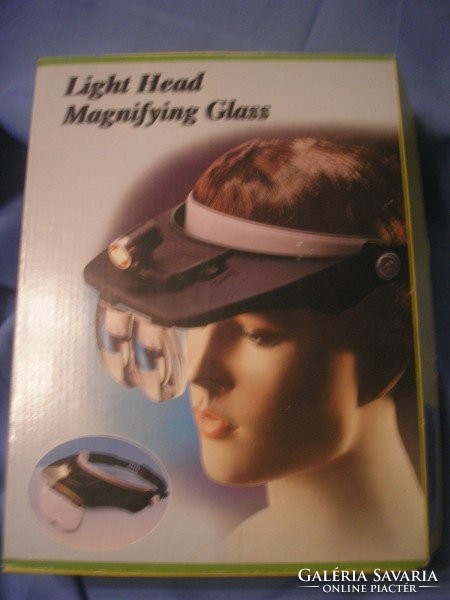E11 headband professional illuminated magnifier with 4 replaceable lenses 1.2X3.5 Szörös magnification in a box