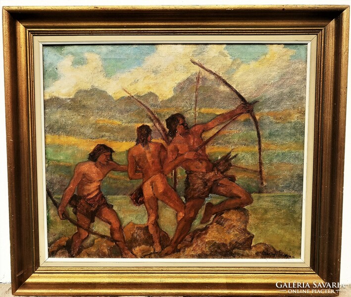 Lajos Csányi (1887 - 1944) archers c. Your painting with an original guarantee!
