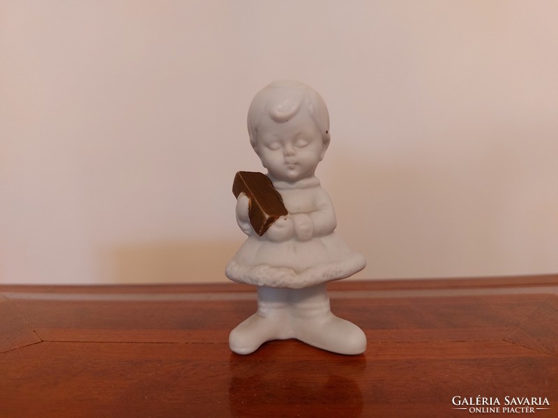 Régi biszkvit porcelán baba vintage mini kislány 8 cm