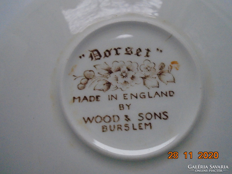 1960 Polikróm angol csésze alátéttel DORSET  mintával, Wood&Sons  Burslem