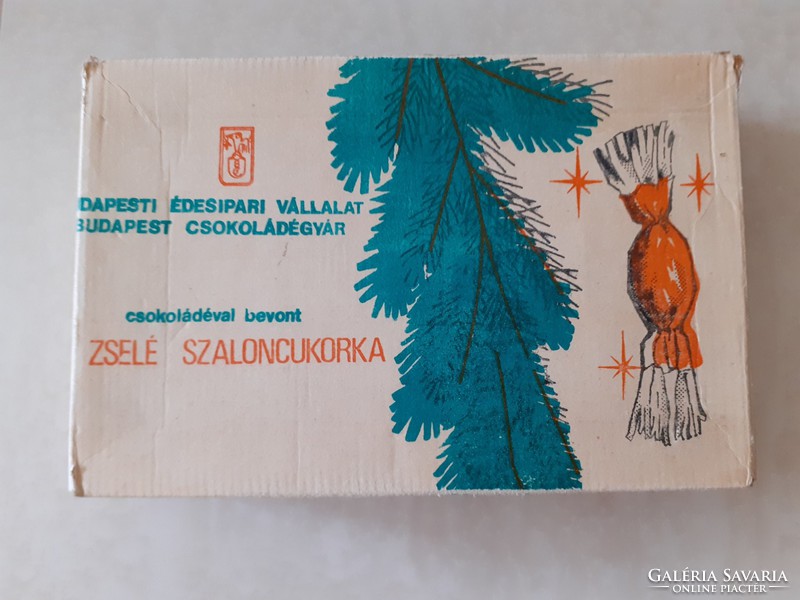 Retro Christmas candy box 1985 Hungarian confectionery jelly Christmas candy old paper box