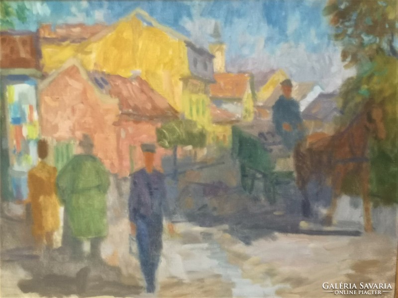 Göllner Miklós (1902 - 1977) Szentendre c. festménye Eredeti Garanciával!