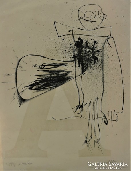 Tamás Menyhárt Menyus (1966-): Smile, lithography, 1997, contemporary
