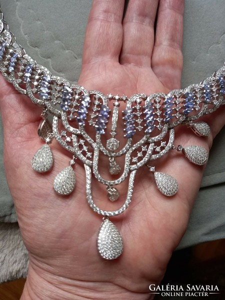 Genuine tanzanite 925 silver necklace necklace