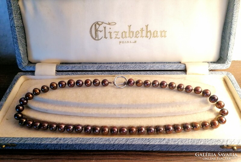 Genuine hallmarked silver string of pearls