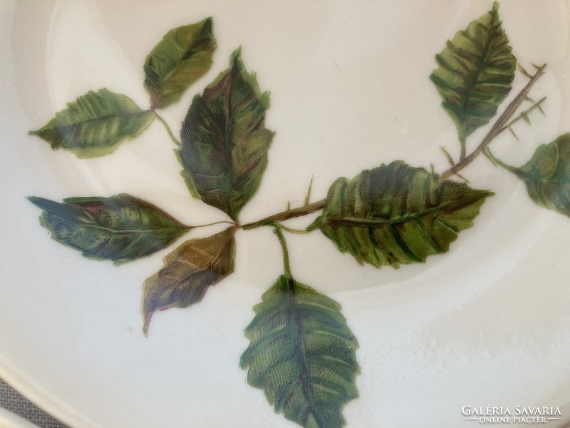 Arabia green leaf pattern finnish plate