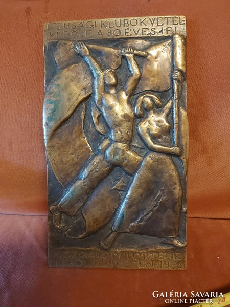 Gömbös László bronz dombormű, 23x13 cm