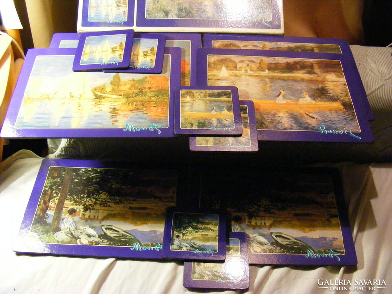 Set of 12 plates and coasters renoir and monet