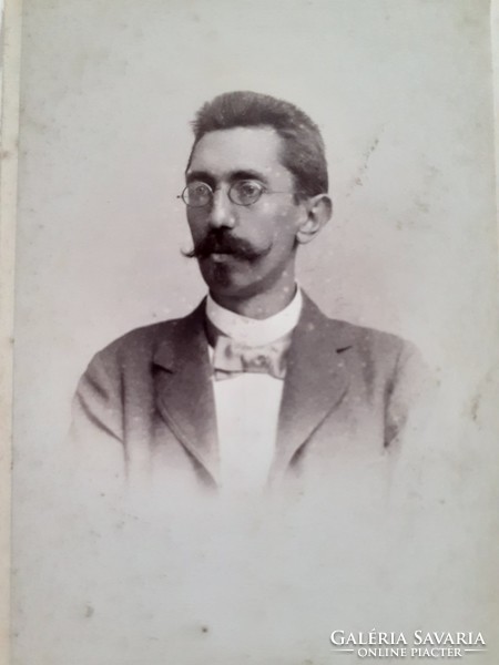 Antik férfi fotó G. Leisner Waldenburg régi műtermi fénykép