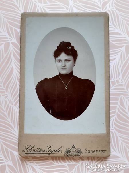 Antique female photo of schnitzer gyula budapest old studio photo