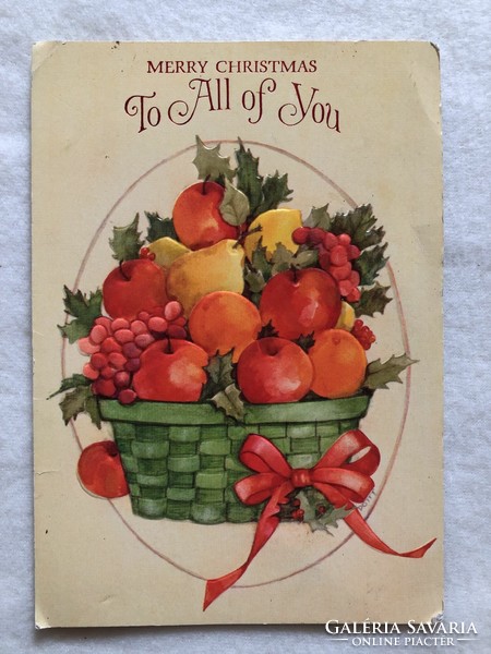 Old embossed, opening Christmas card - usa -2.