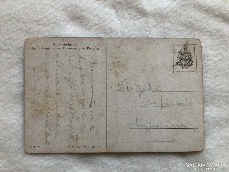 Antique, old postcard - prisoner, prisoner -2.
