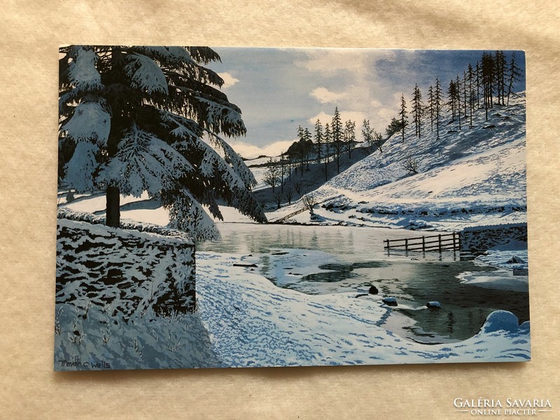 Old Christmas postcard - postal clean -2.