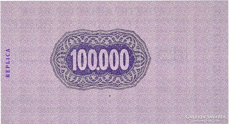 MAGYARORSZÁG 100000 osztrák-magyar korona Pénztárjegy 1919 REPLIKA