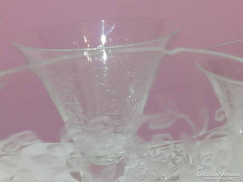 Liqueur glasses with retro tendril pattern, 5 pcs
