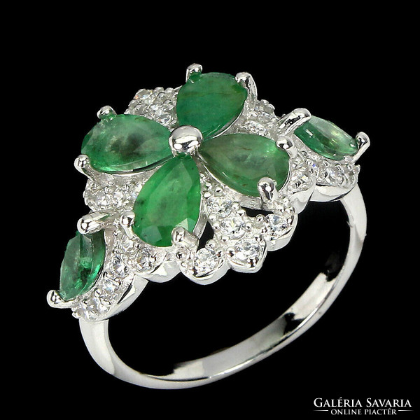54 And real emerald 925 silver ring