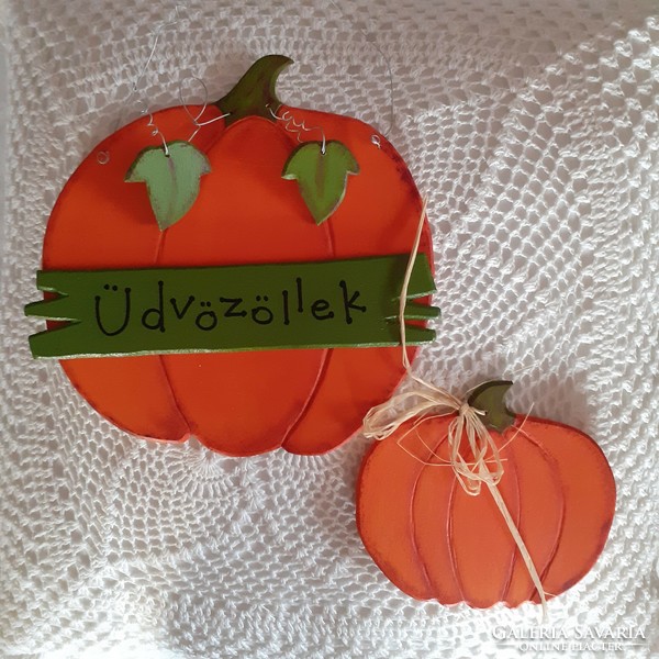 Autumn pumpkin, door ornament, decoration
