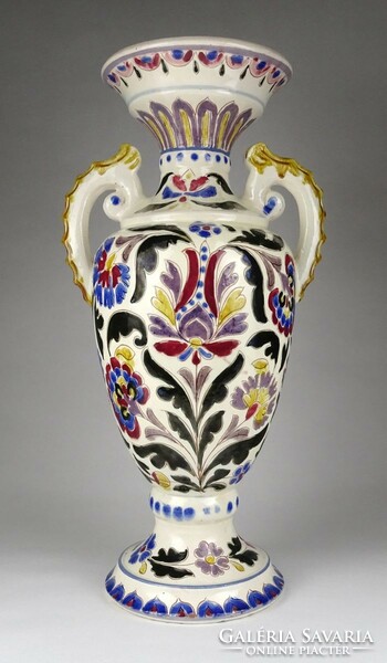 1L421 antique large Bozsik Kálmán Kunszentmárton ceramic decorative vase 43 cm
