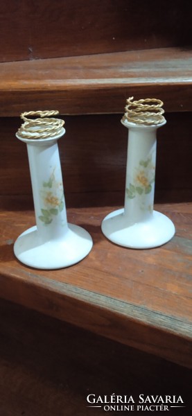 Candle holders, in a pair, Austrian porcelain, height 20 cm.