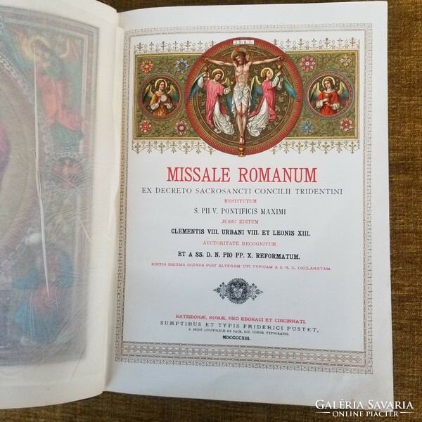 Missale Romanum Latin misekönyv 1913