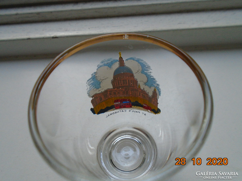 London st.Paul's cathedral with colorful painted numbered souvenir glasses