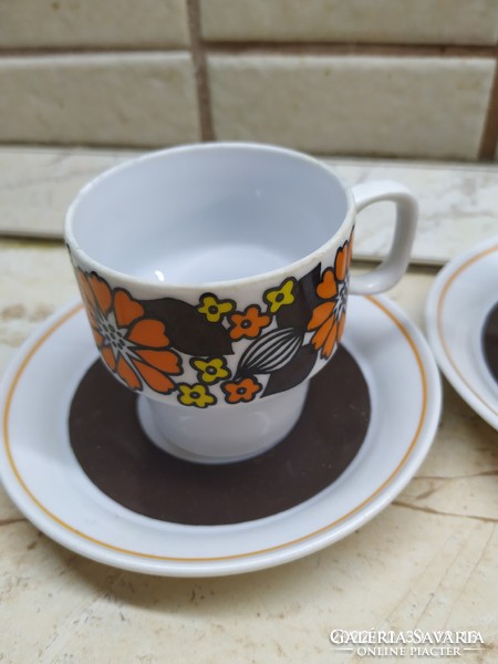 Hollóházi porcelán kávéskészlet eladó! 4 db porcelán kávés pohár kistányérral