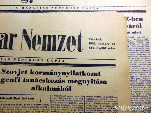 1958 October 31 / Hungarian nation / for birthday :-) newspaper!? No.: 24432