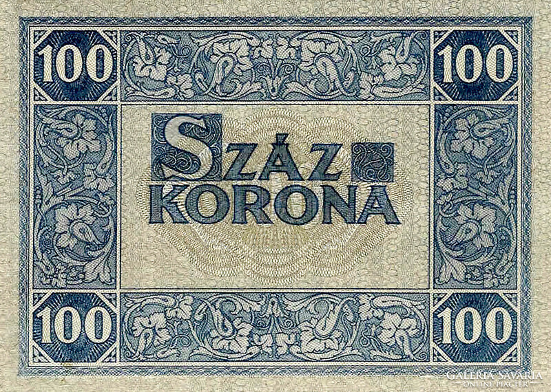 REPLIKA - 100 KORONA, 1919, TANÁCSKÖZTÁRSASÁG, TERVEZET - POSTATAKARÉK + MNB