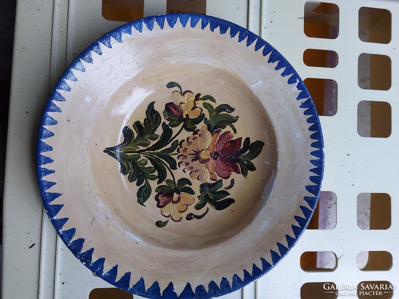 Decorative wall plate repainted by an artist approx. 25 cm - 368