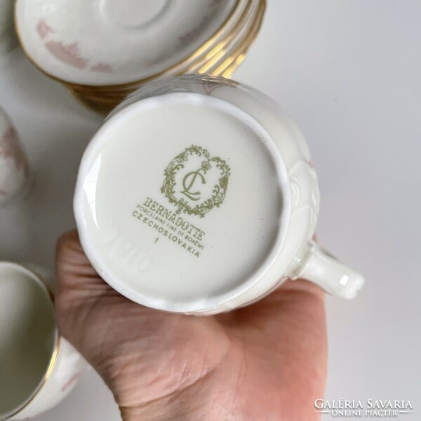 Bernadotte cseh porcelán kávés készlet 6 db-os bonémi
