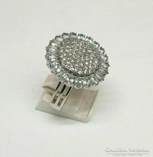 Modern flower silver ring. New!