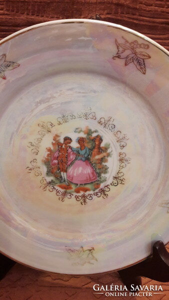 Életképes, jelenetes porcelán tányér (M3235)