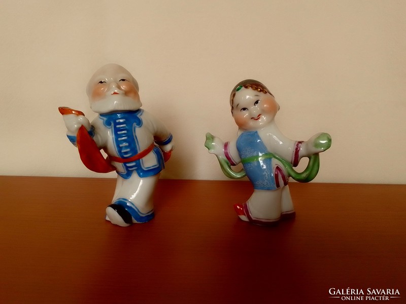 Old antique Russian ?Craftsman hand painted porcelain figure statue dancing couple folk costume rare nipp