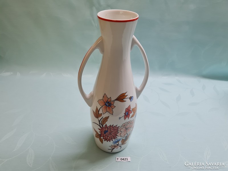 T0421 Hollóházi kétfülű váza 36 cm
