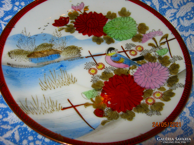 A wonderful bird's eggshell oriental cup and plate