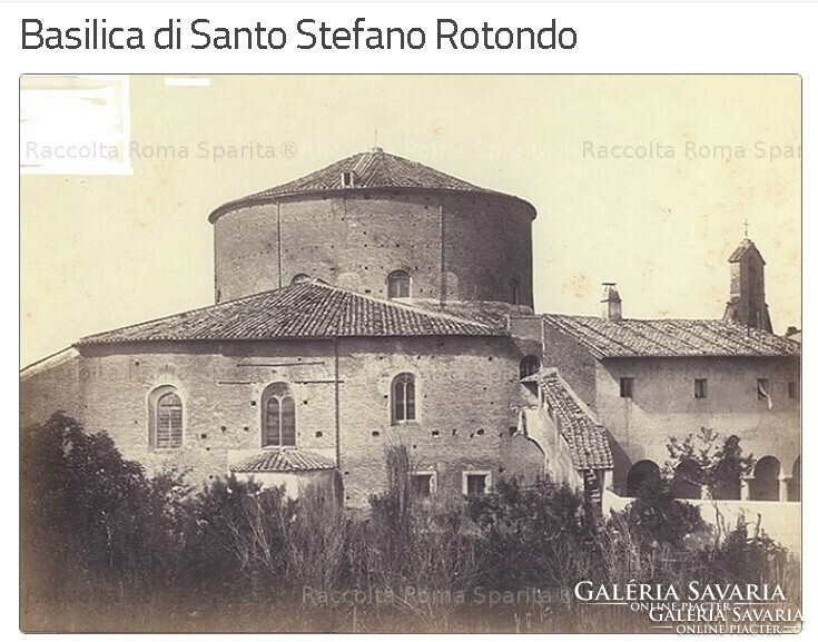 Gerő László(1909-1995): Santo Stefano Rotunda, Róma, 1936 - eredeti akvarell, keretezve