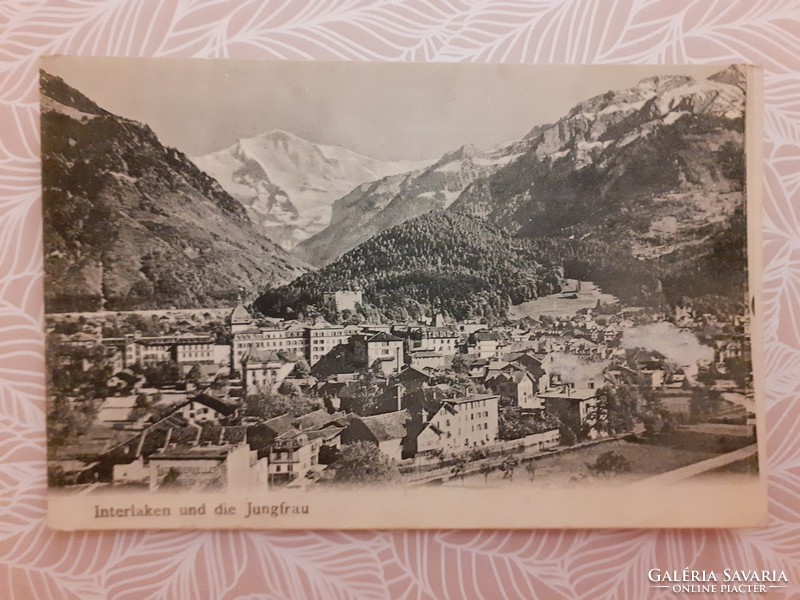 Régi képeslap Svájc Interlaken fotó levelezőlap