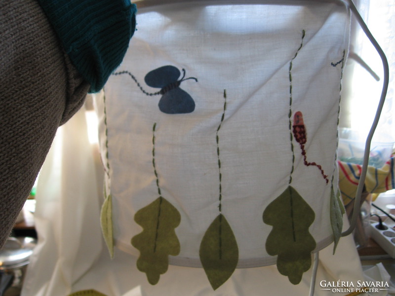 Ikea children's ceiling lamp on natural embroidered canvas