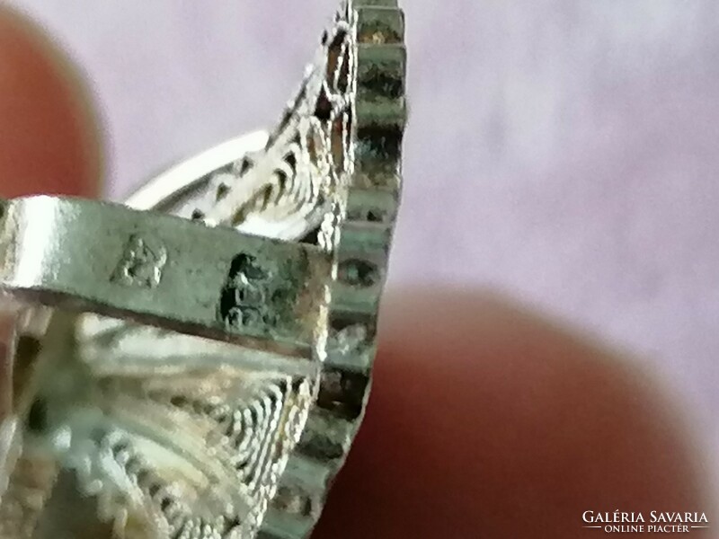 Filigrán ezüst pillangó bross