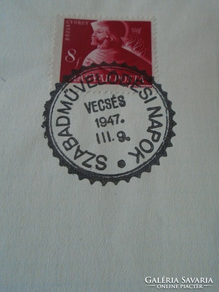 Za413.8 Occasional stamp - days of free culture - Vecsés 1947
