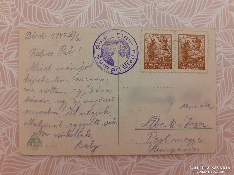 Régi képeslap 1947 Luknja fotó levelezőlap