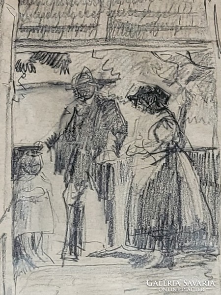 Sándor Nyilasy 1873-1934 original pencil drawing