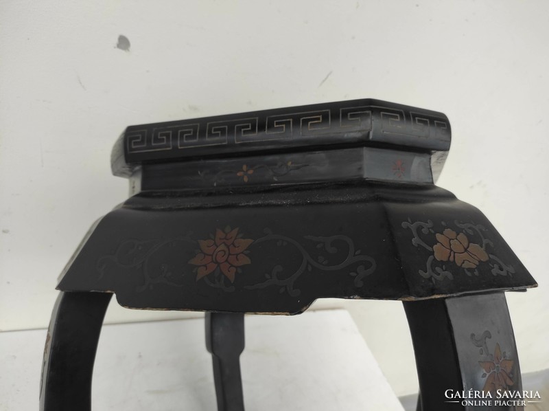 Antique Chinese furniture table ornately carved marble slab vase holder 619