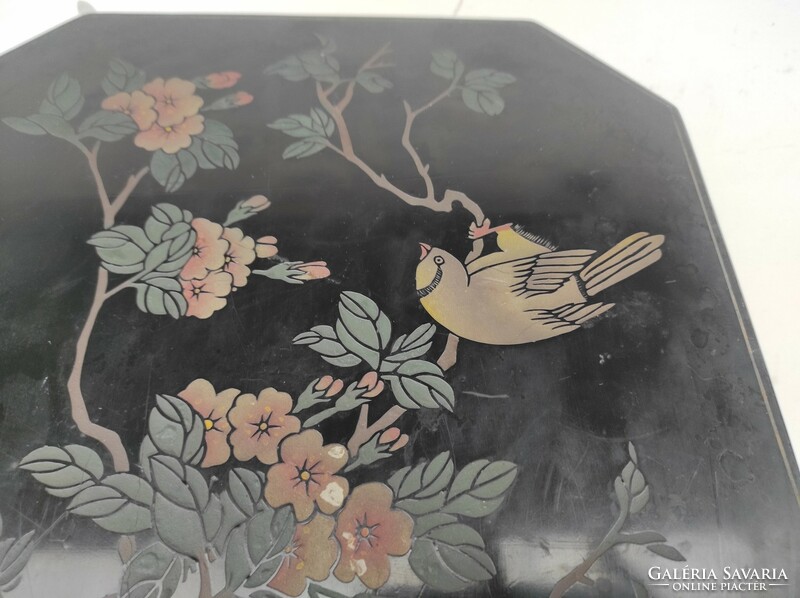 Antik kínai bútor asztal dúsan faragott márványlapos kaspó váza tartó 619